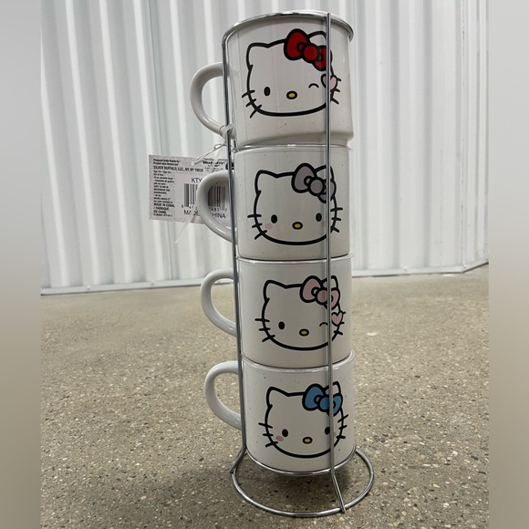 NWT Hello Kitty Different Colored Bows 4pc Stacked Ceramic Mug Set. 10oz - Picture 5 of 7